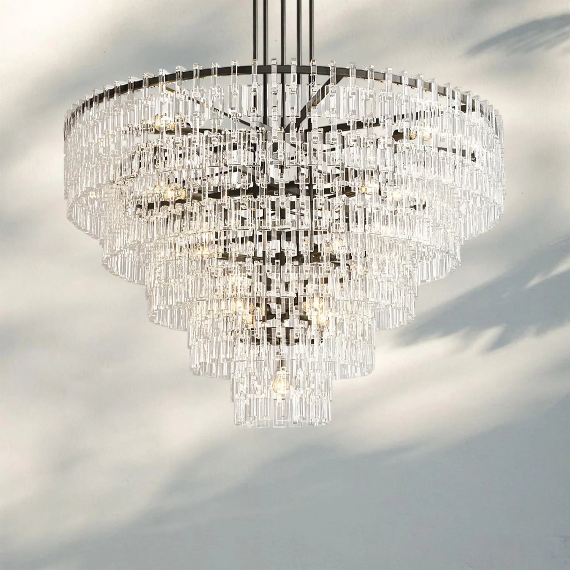 Marigan Multi-Tier Round Chandelier 36″ 48″ 60″-60"-Matte Black-