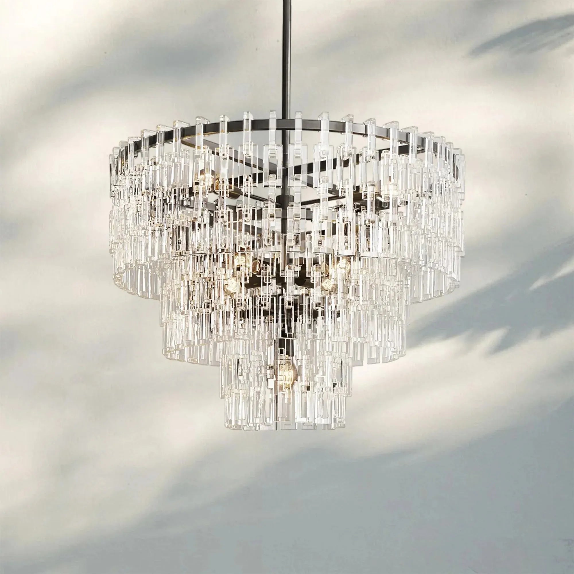 Marigan Multi-Tier Round Chandelier 36″ 48″ 60″ - 48" 4-TierLacquered Burnished BrassBlushlighting