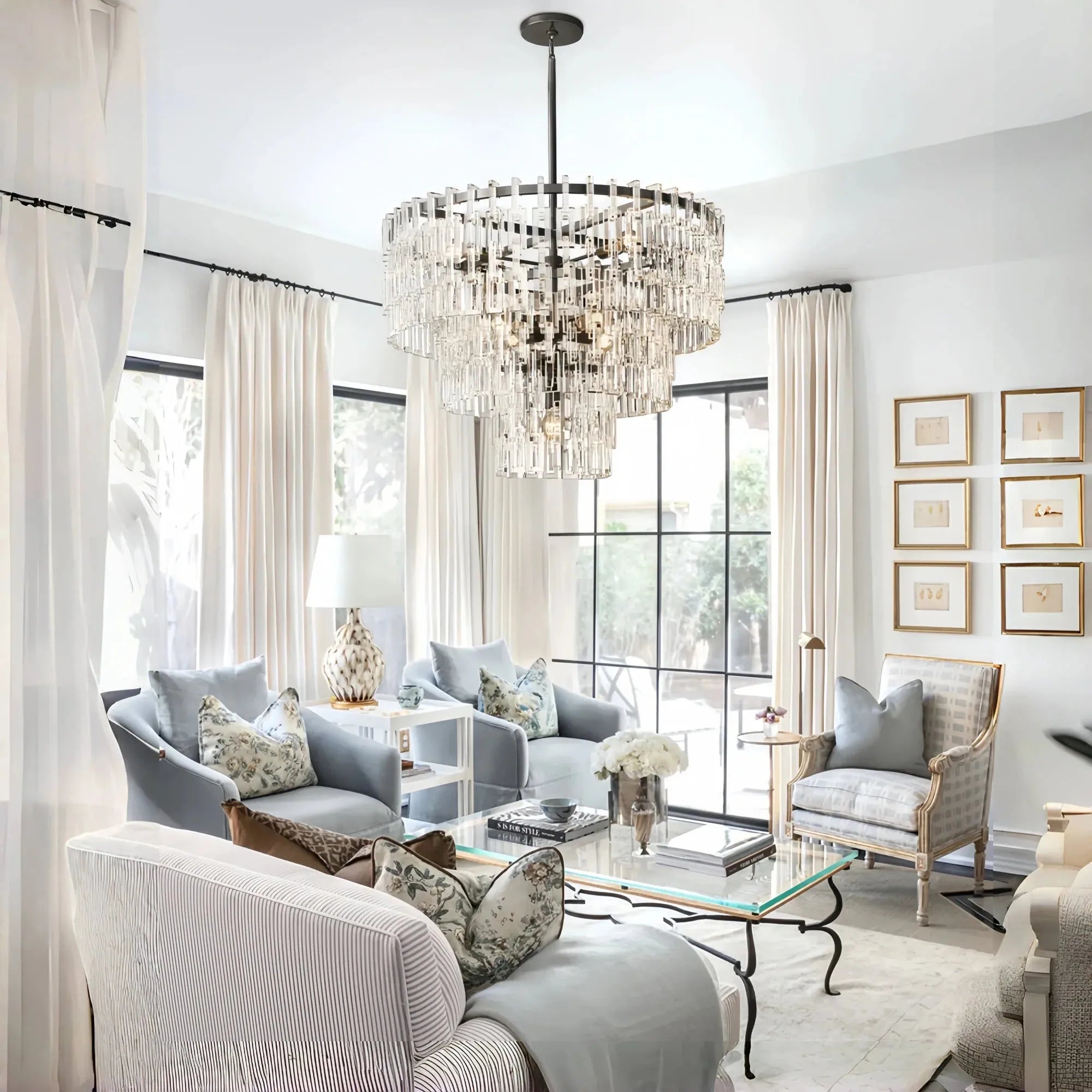 Marigan Multi-Tier Round Chandelier 36″ 48″ 60″-Blushlighting