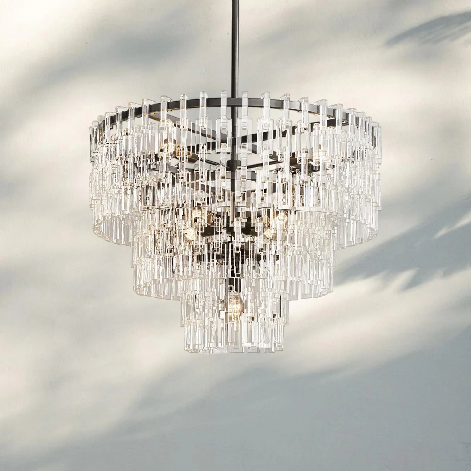 Marigan Multi-Tier Round Chandelier 36″ 48″ 60″-36"-Matte Black-