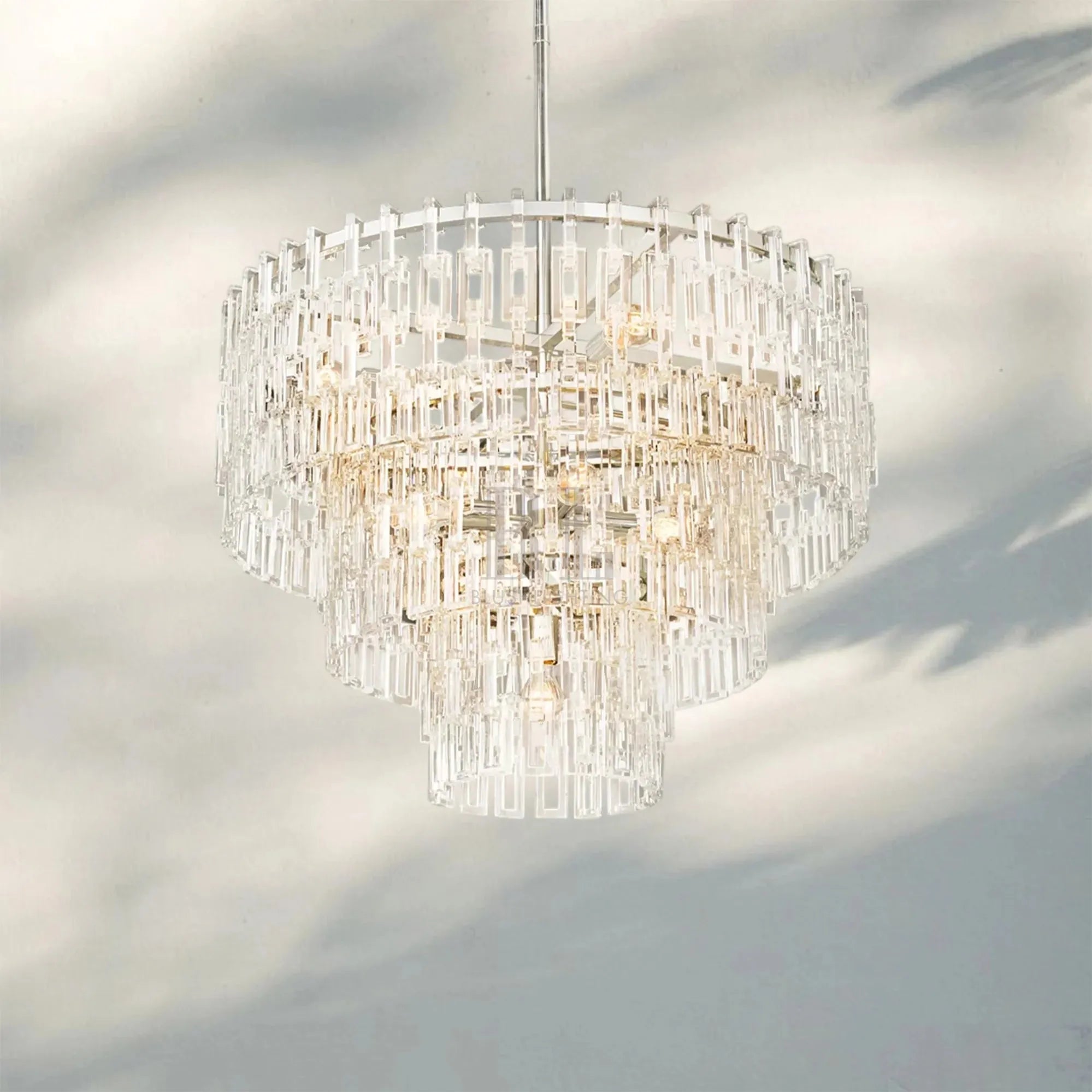 Marigan Multi-Tier Round Chandelier 36″ 48″ 60″-36"-Polished Nickel-