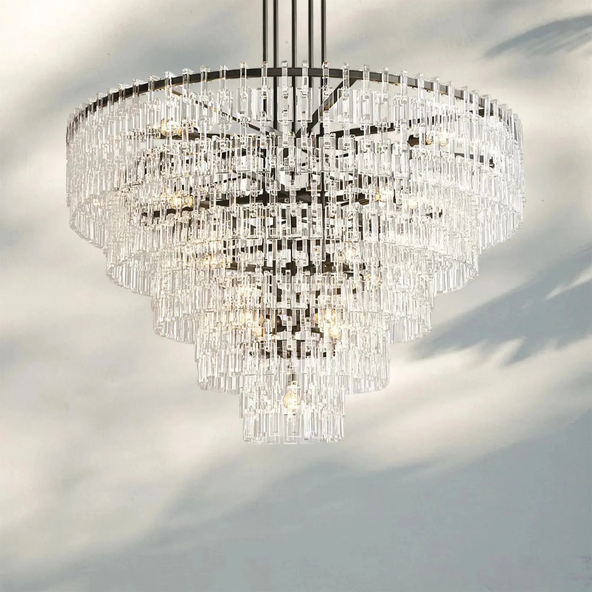 Marigan Multi-Tier Round Chandelier 36″ 48″ 60″-60"-Matte Black-