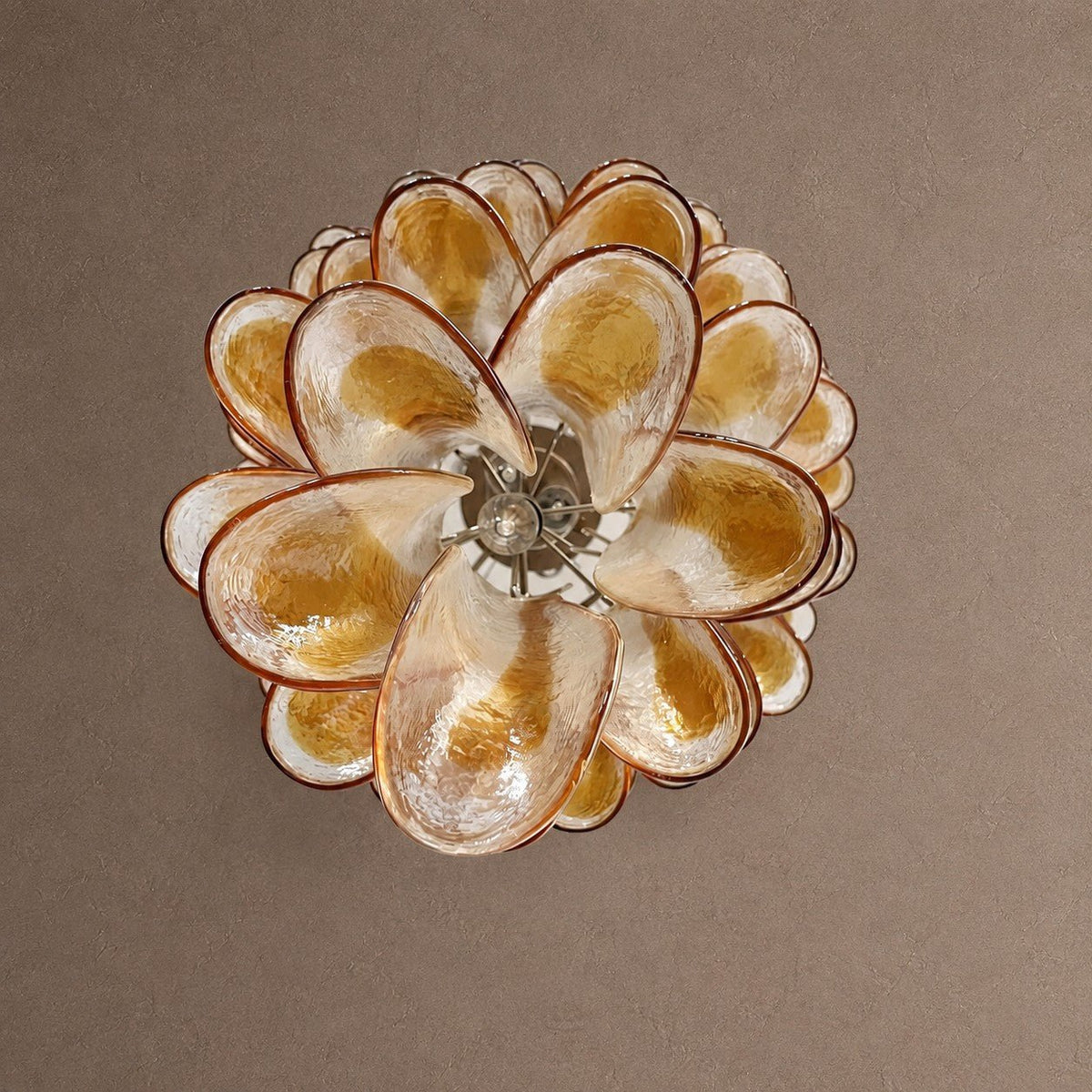 Marigold Tiered Chandelier - ∅ 25.2″ x H 47.2″Amber & NickelBlushlighting