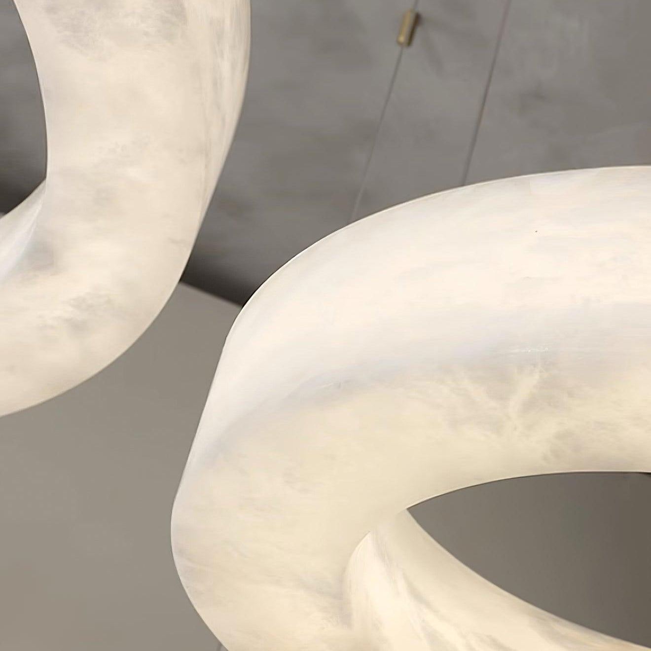 Marika Alabaster Chandelier - ∅ 19.6″ x H 3.1″ / Dia 50cm x H 8cmBrass & White AlabasterWarm WhiteBlushlighting