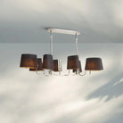 Martinean Linear Chandelier 54" 72"-54"-Polished Nickel-Black Linen-Blushlighting