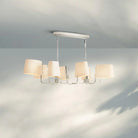 Martinean Linear Chandelier 54" 72"-54"-Polished Nickel-White Linen-Blushlighting