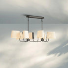 Martinean Linear Chandelier 54" 72"-54"-Bronze-White Linen-Blushlighting