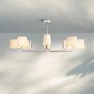 Martinean Round Chandelier 48" 60"-60"-Polished Nickel-White Linen-Blushlighting