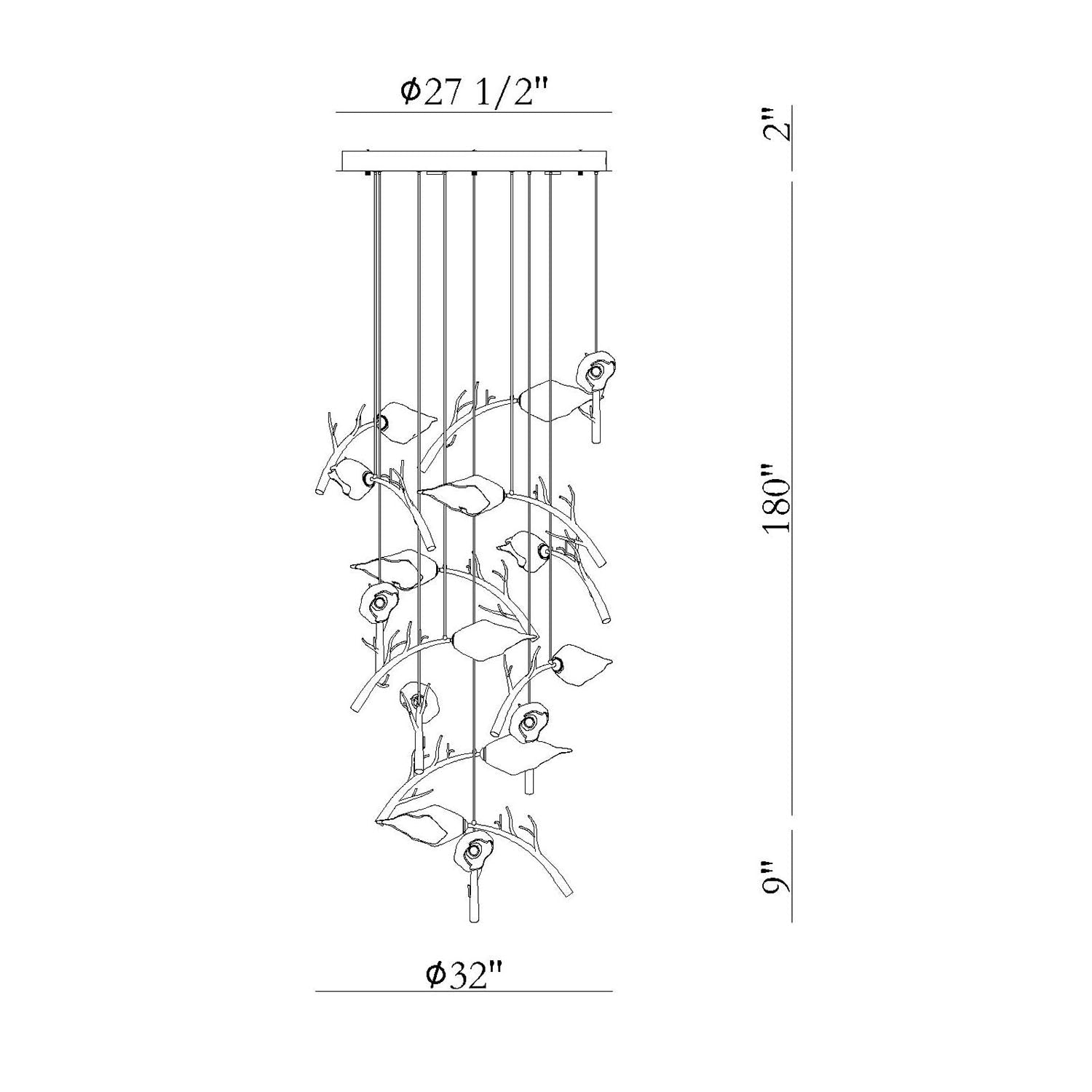 Matera Integrated LED Grand Chandelier 15 - Light - Blushlighting