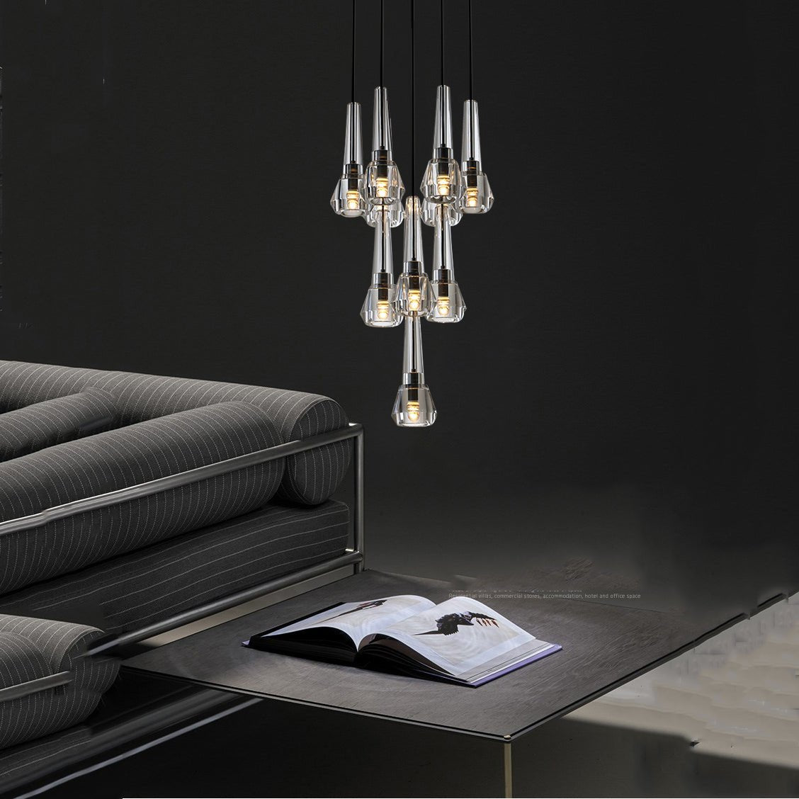 Maxine Modern Crystal Circular Pendant Lights - Blushlighting