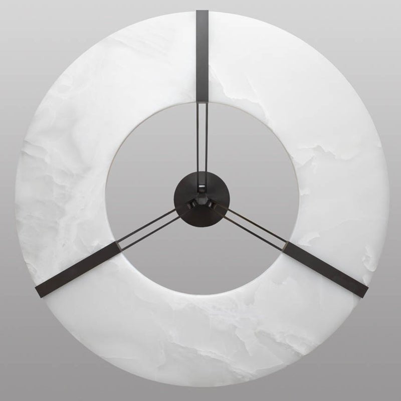Maxine Modern Round Alabaster Plate Chandelier, Exquisite Illumination - 33.5" DBlushlighting