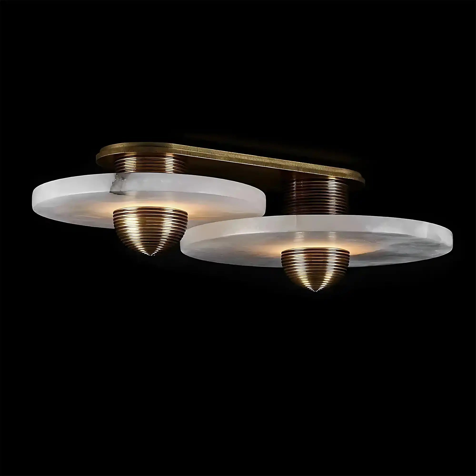 Median Alabaster Flush mount - 2 Surface - BronzeBlushlighting