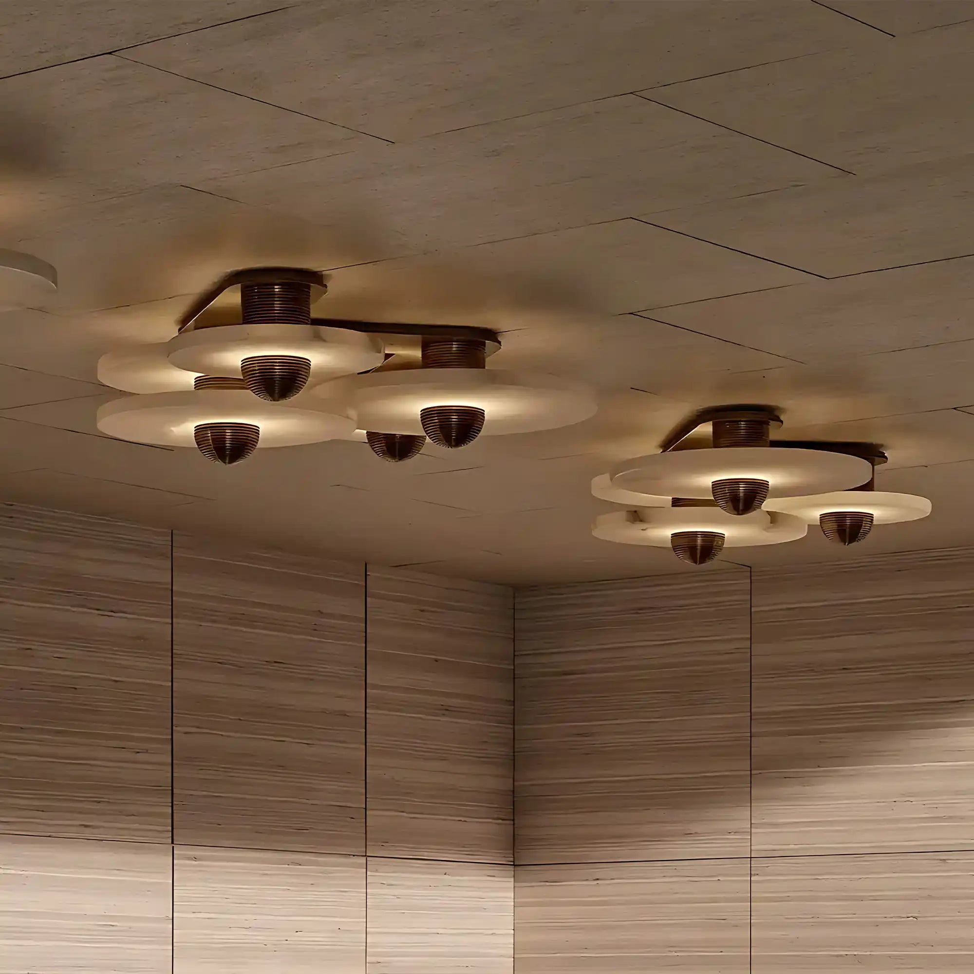 Median Alabaster Flush mount - 2 Surface - BronzeBlushlighting