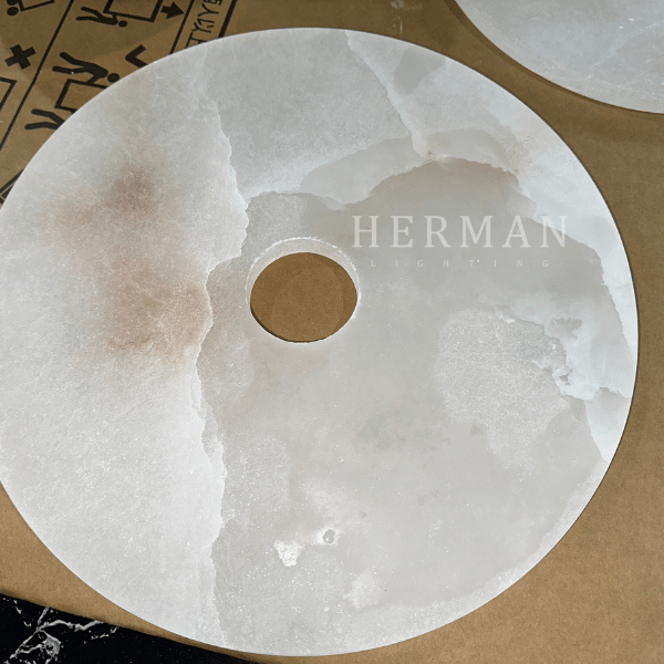 Median Alabaster Flush mount - 3 Surface - BrassBlushlighting