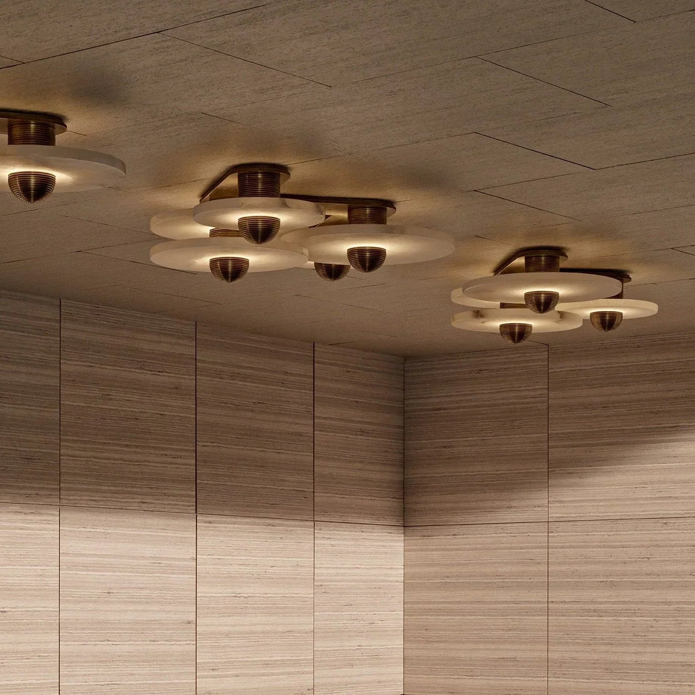 Median Alabaster Flush mount - 4 Surface - BronzeBlushlighting