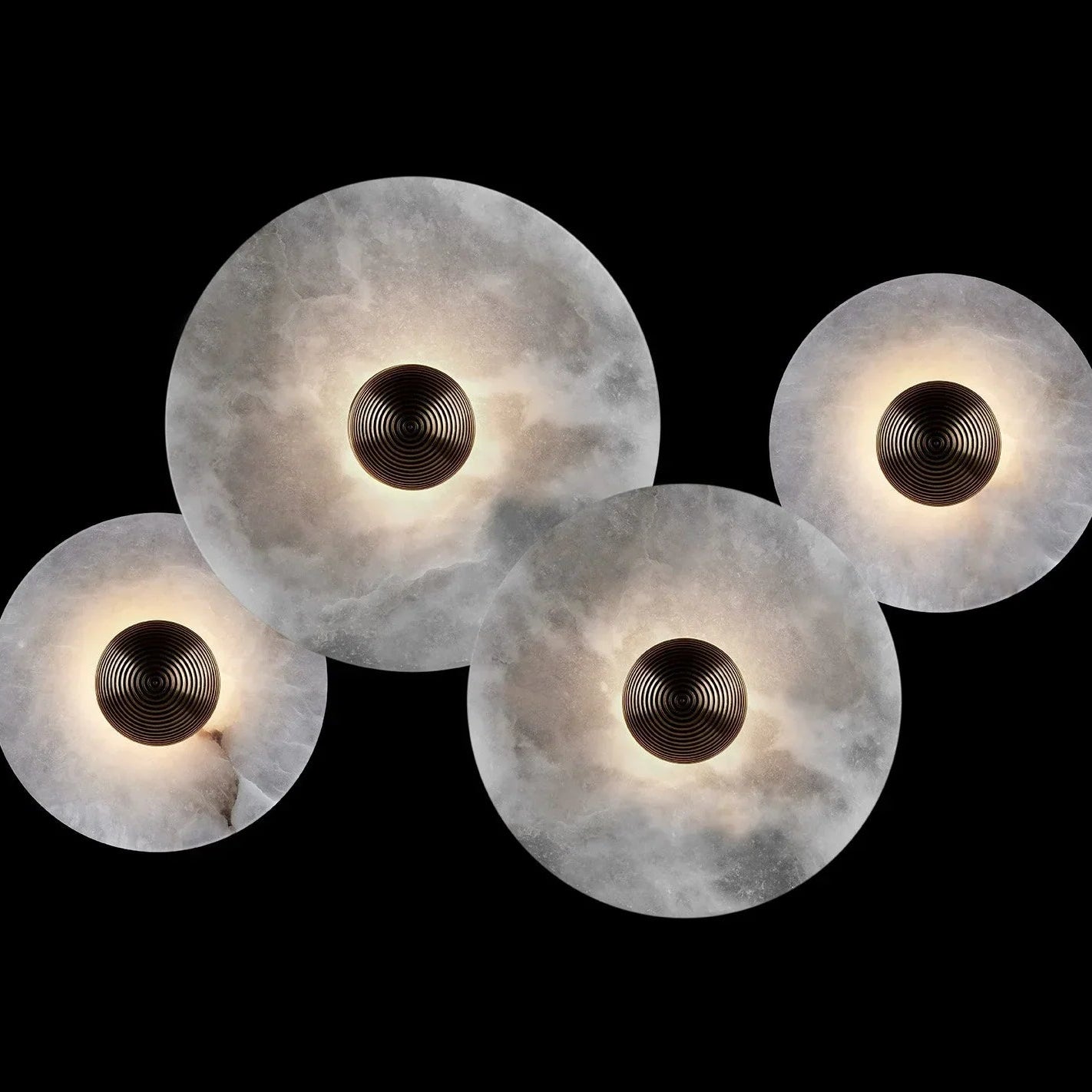 Median Alabaster Flush mount - 4 Surface - BronzeBlushlighting