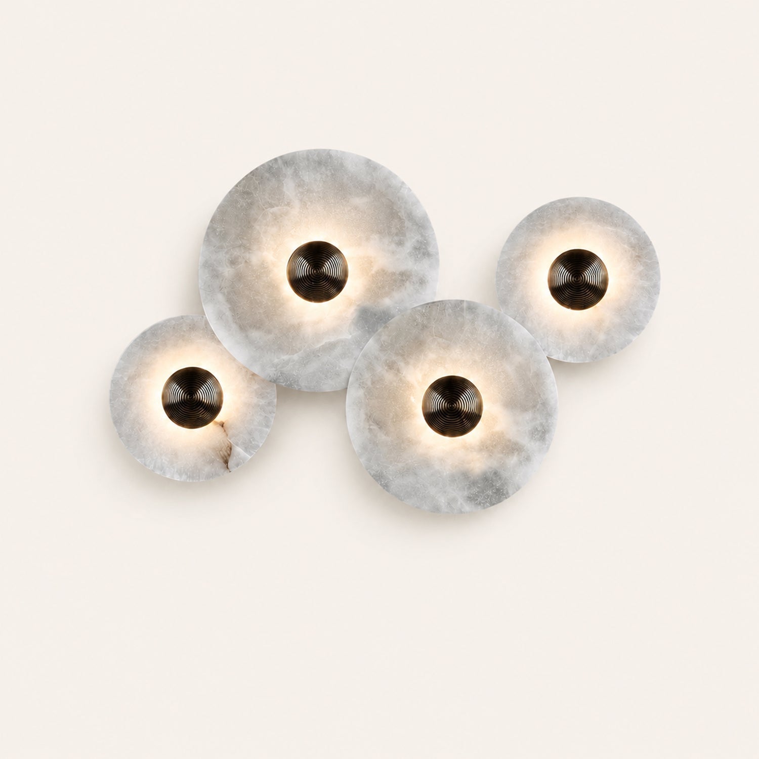 Median Alabaster Flush mount - 4 Surface - BrassBlushlighting
