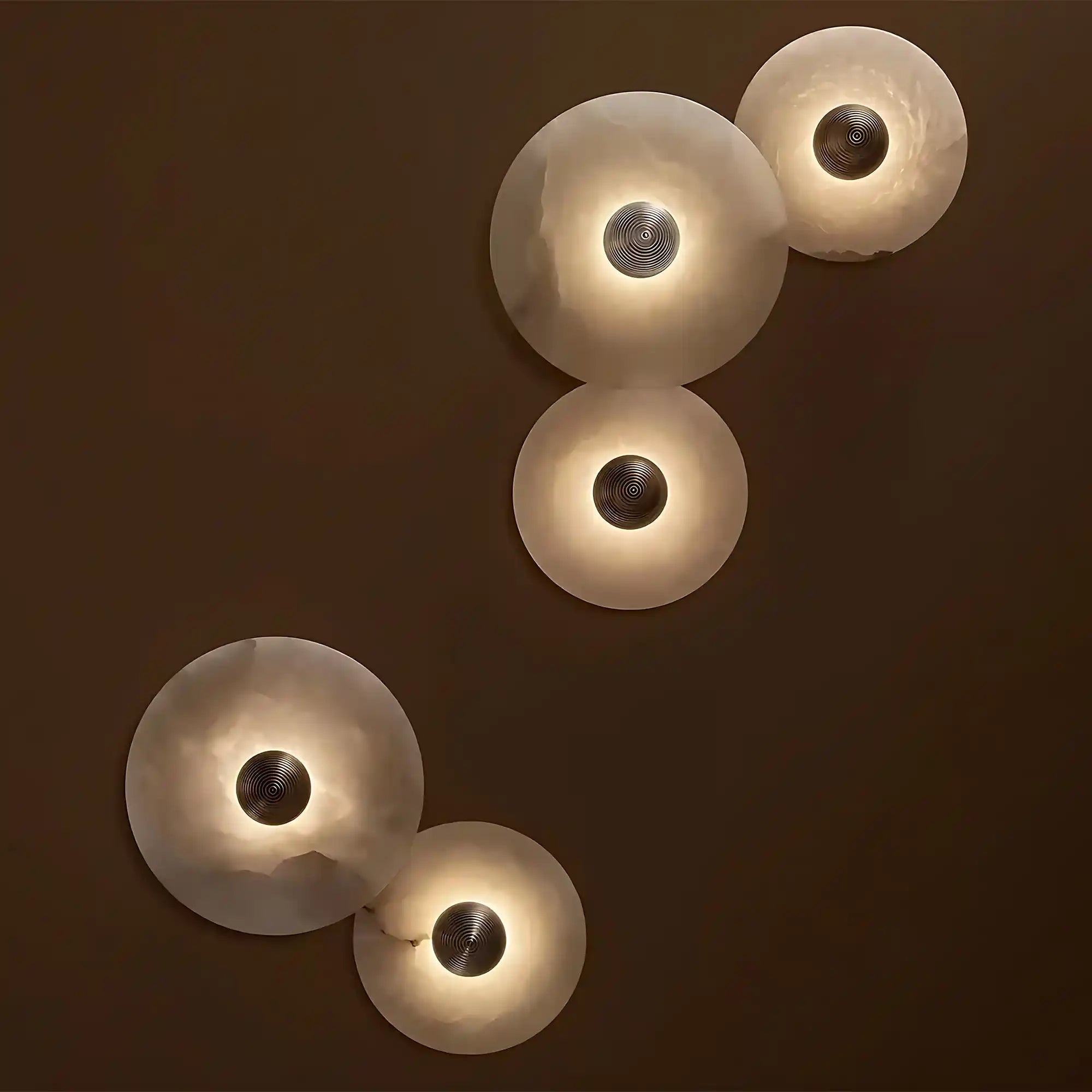 Median Alabaster Flush mount Wall Sconce - Bronze11''DBlushlighting