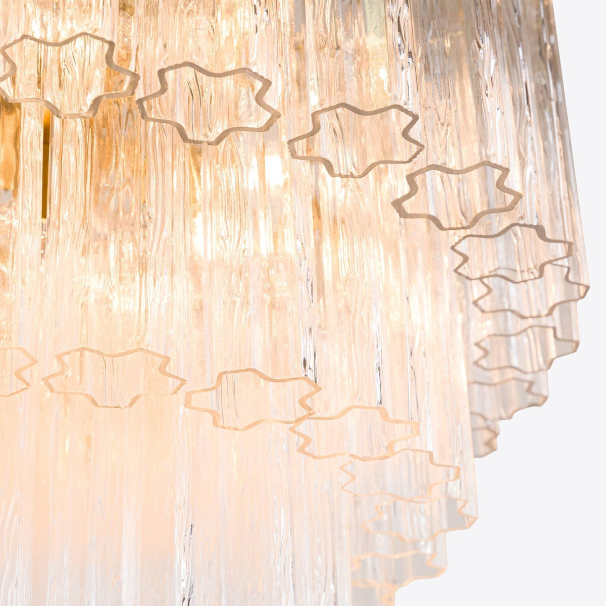 Medium Treviso Murano Chandelier 28" - Clear28"Blushlighting