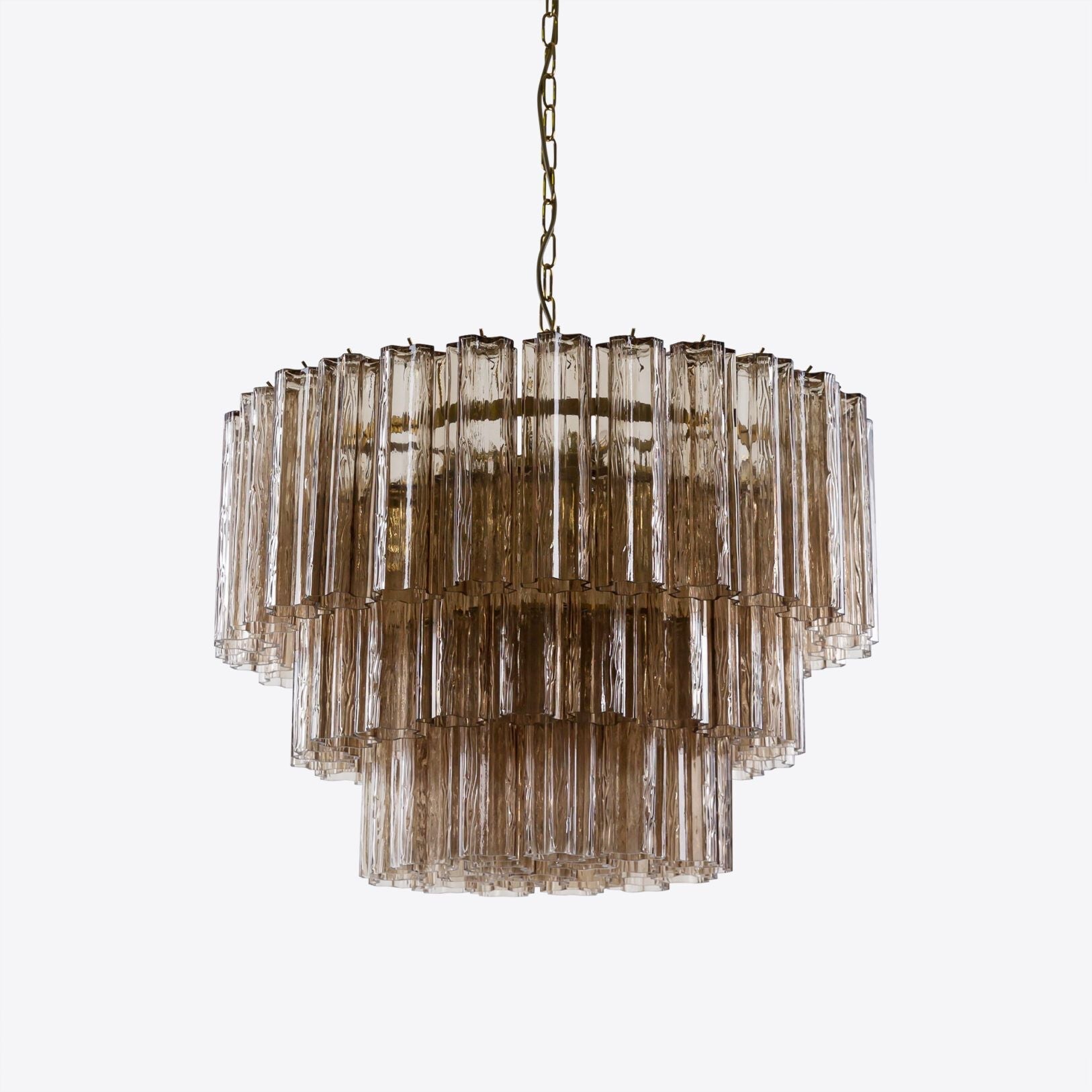Medium Treviso Murano Chandelier 28" - Smoked Quartz28"Blushlighting