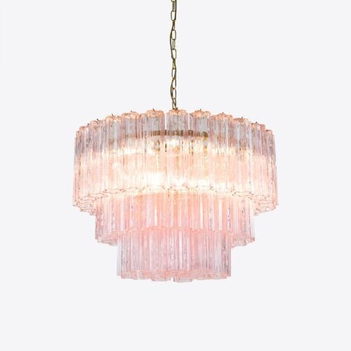 Medium Treviso Murano Chandelier 28" - Smoked Quartz28"Blushlighting
