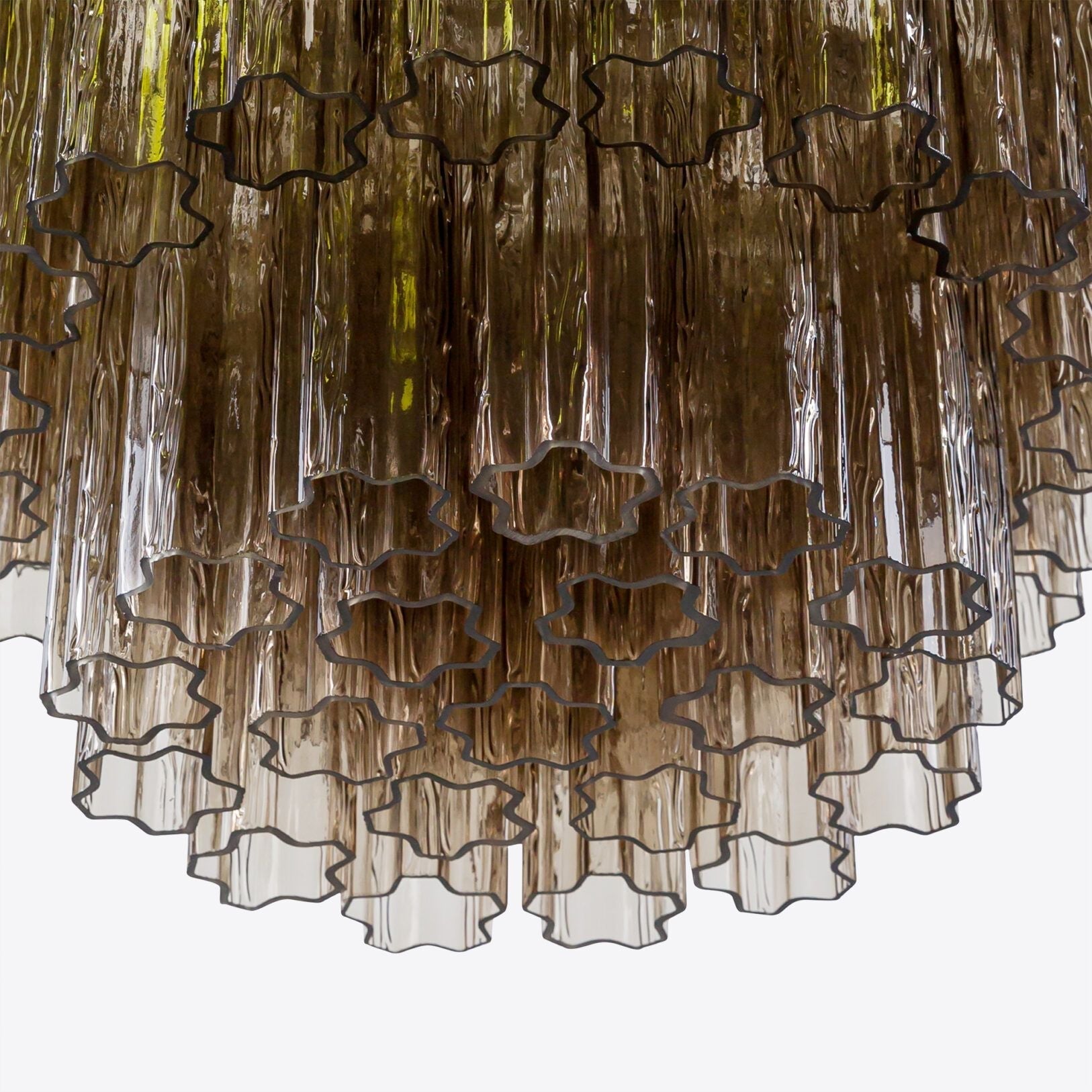 Medium Treviso Murano Chandelier 28" - Smoked Quartz28"Blushlighting