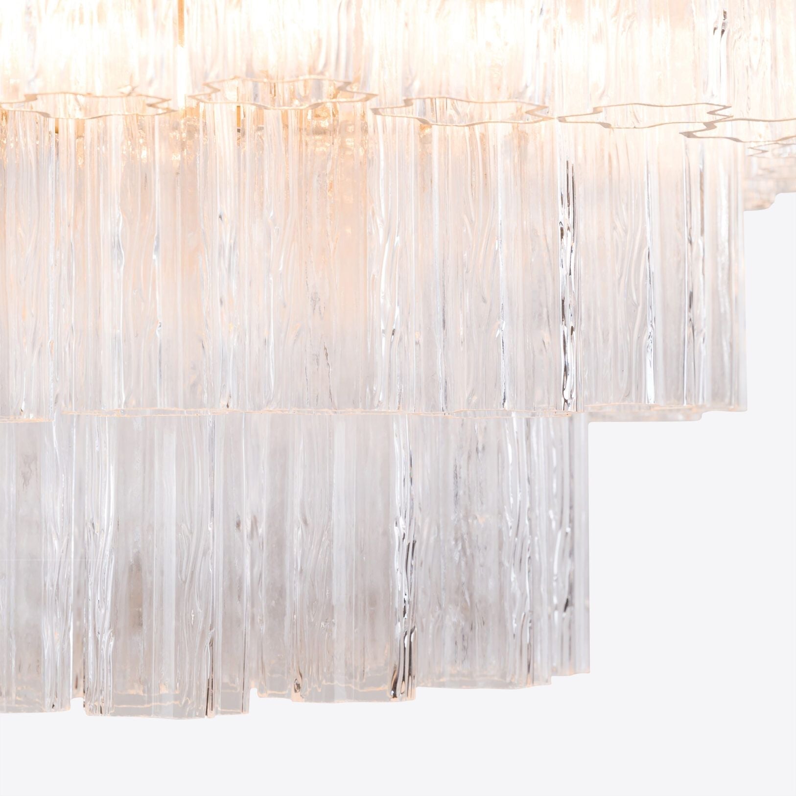 Medium Treviso Murano Chandelier 28" - Clear28"Blushlighting
