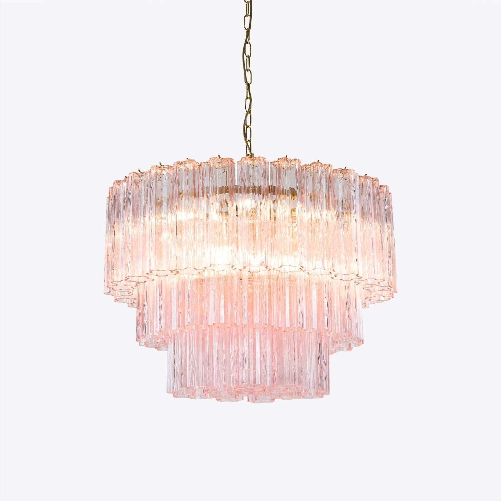 Medium Treviso Murano Chandelier 28" - Smoked Quartz28"Blushlighting