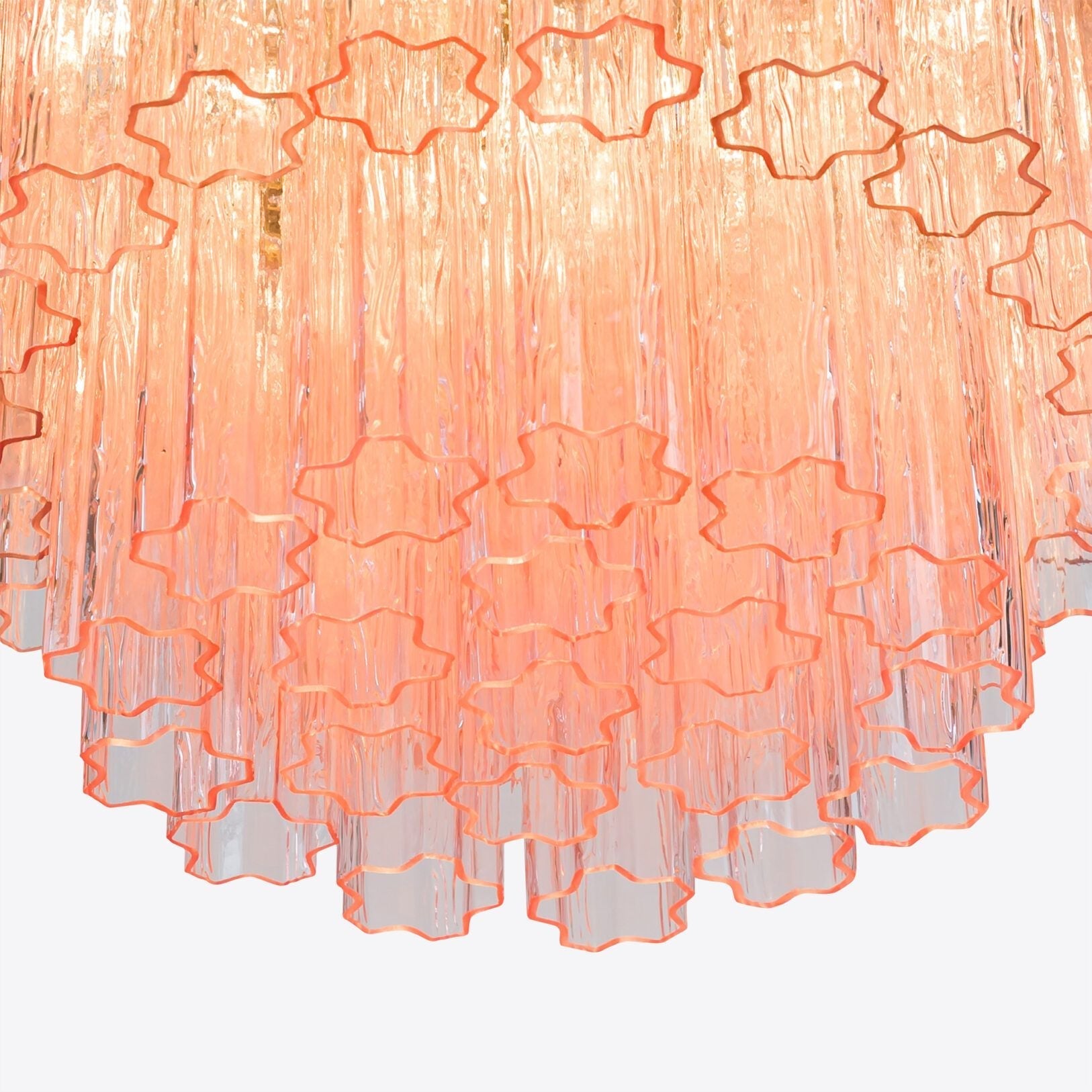 Medium Treviso Murano Chandelier 28" - Pink28"Blushlighting