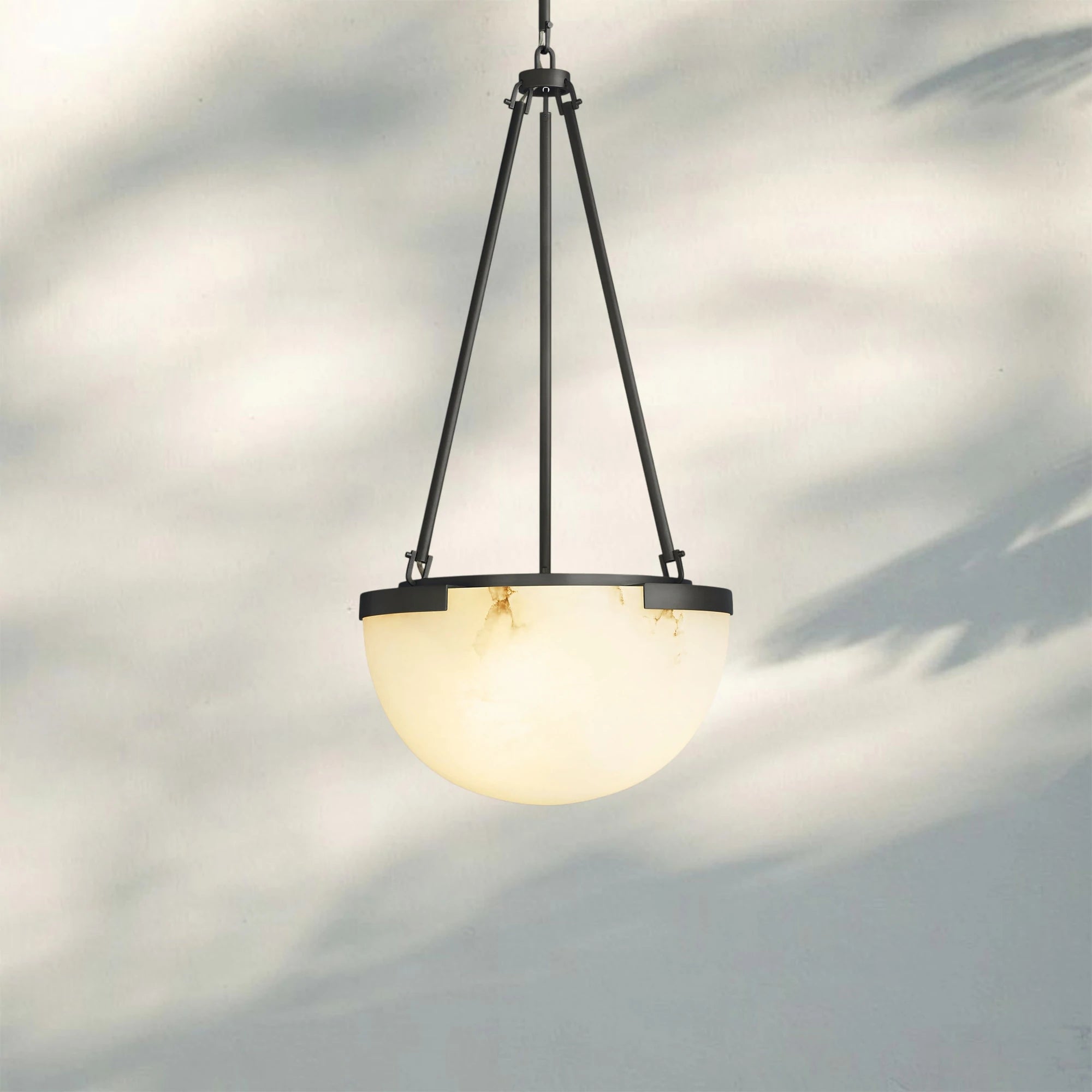 Melang Alabaster Globe Pendant Lamp-Blushlighting