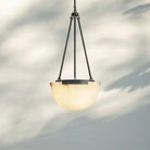 Melang Alabaster Globe Pendant Lamp-Black-Blushlighting