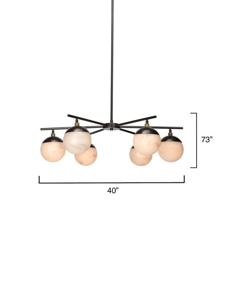 Metro Alabaster 6 Light Chandelier - Blushlighting