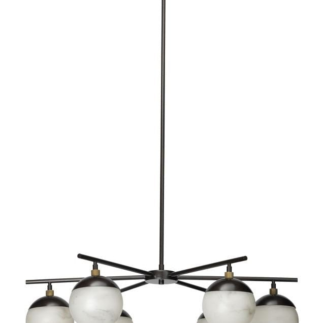 Metro Alabaster 6 Light Chandelier - Blushlighting
