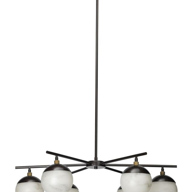 Metro Alabaster 6 Light Chandelier-chandeliers for dining room,chandeliers for stairways,chandeliers for foyer,chandeliers for bedrooms,chandeliers for kitchen,chandeliers for living room-Blushlighting
