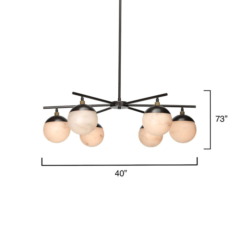 Metro Alabaster 6 Light Chandelier-chandeliers for dining room,chandeliers for stairways,chandeliers for foyer,chandeliers for bedrooms,chandeliers for kitchen,chandeliers for living room-Blushlighting