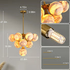 Mid Century Modern Sputnik 12 Light Gold Alabaster Globe Chandelier-Blushlighting