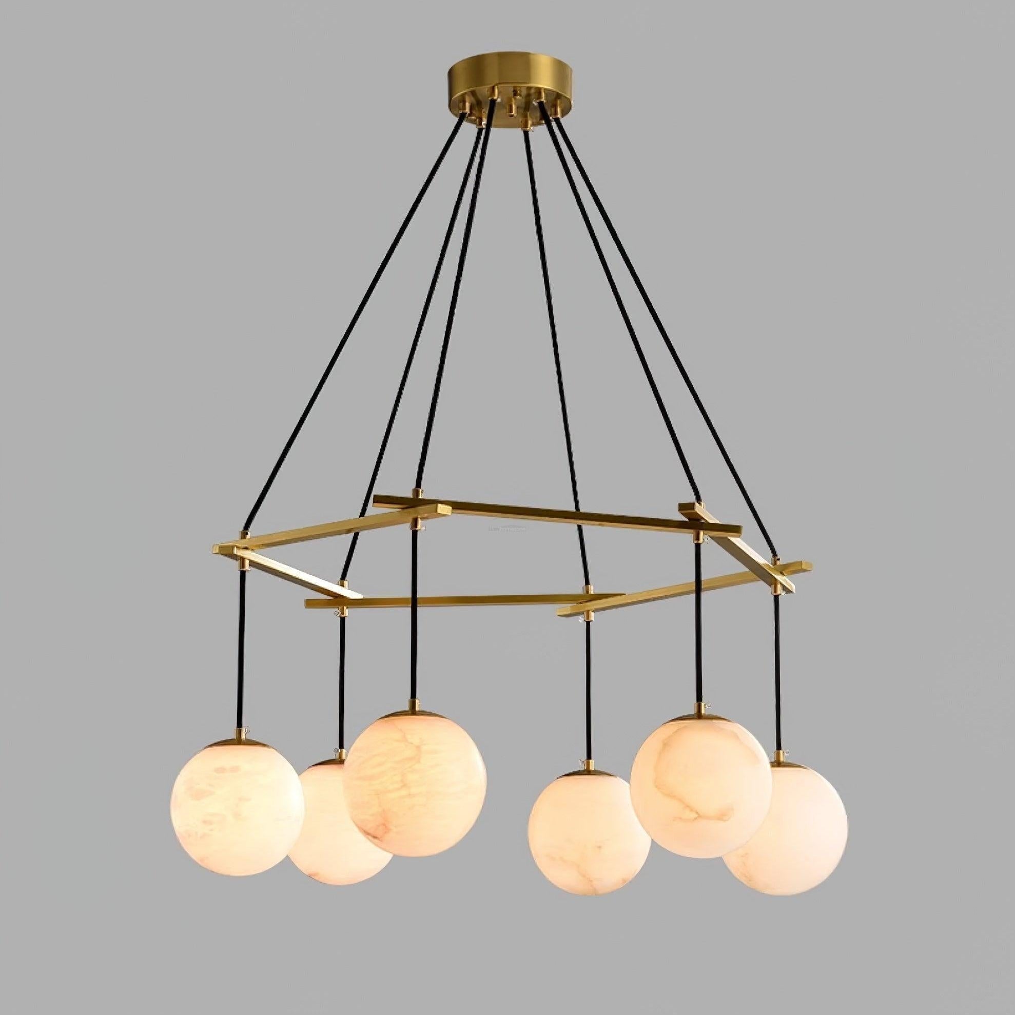 Miira Alabaster Chandelier with 3/6/8 heads-Blushlighting