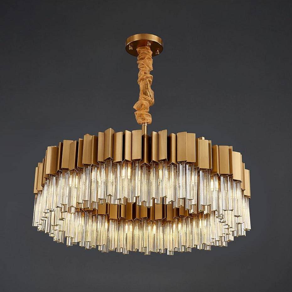 Milano Brushed Gold Crystal Chandelier - D24"Blushlighting