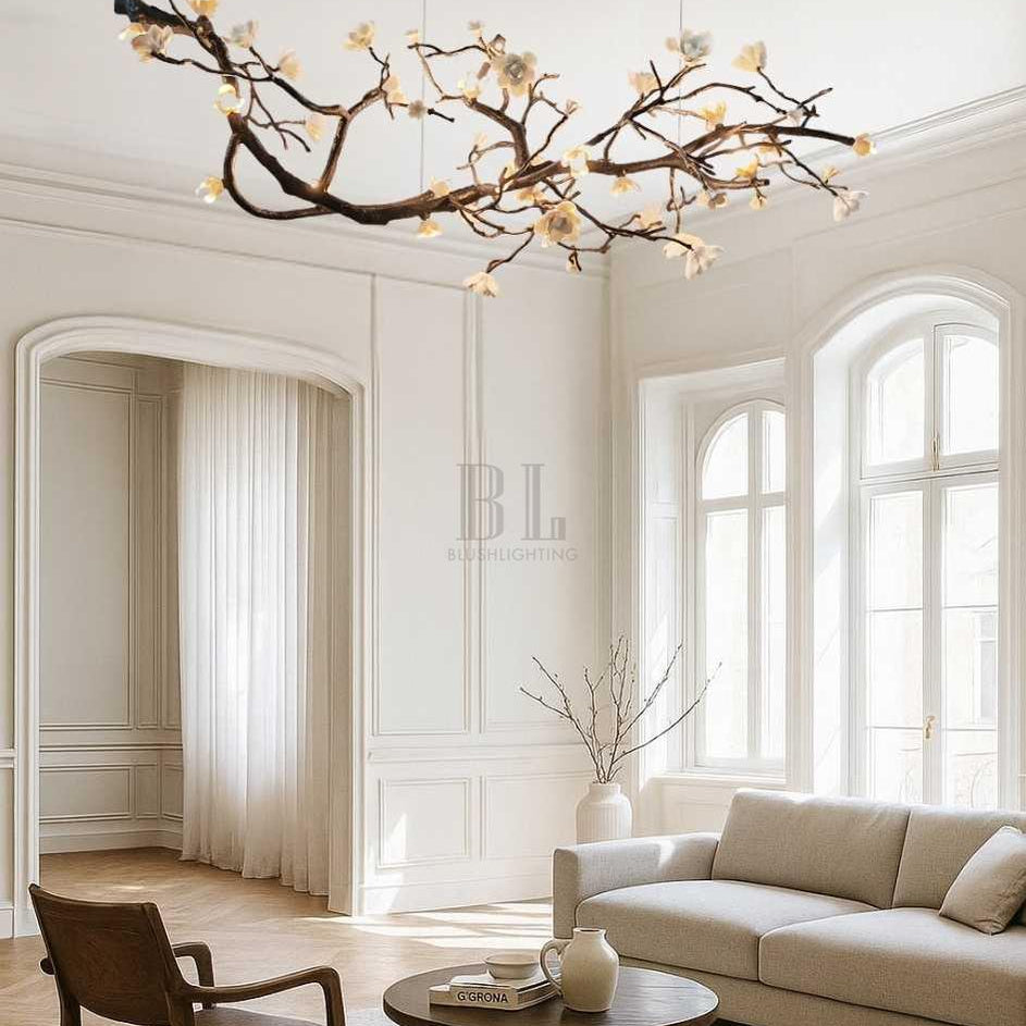 Minas Rustic Tree Branch Chandelier - Black47.24” ( 120 cm )Warm White 3000KBlushlighting