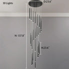 Minimalism Foyer Staircase Chandelier Ceiling Pendant Lighting Fixture For Living Room Entryway In Gold/ Black Finish - Blushlighting