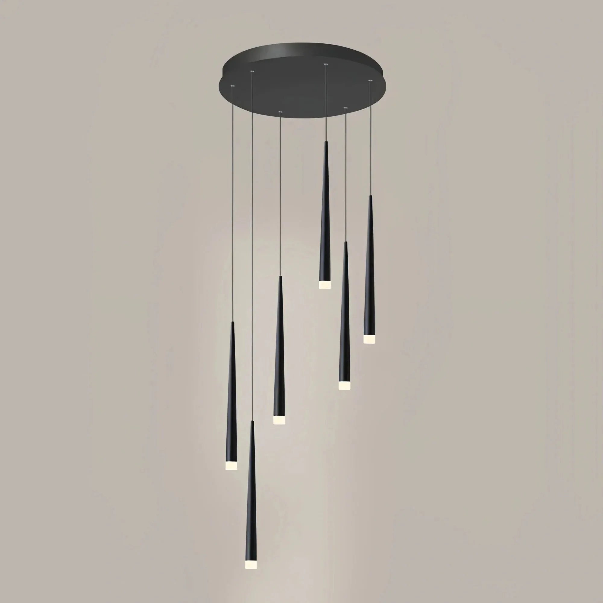 Minimalism Foyer Staircase Chandelier Ceiling Pendant Lighting Fixture For Living Room Entryway In Gold/ Black Finish - Blushlighting