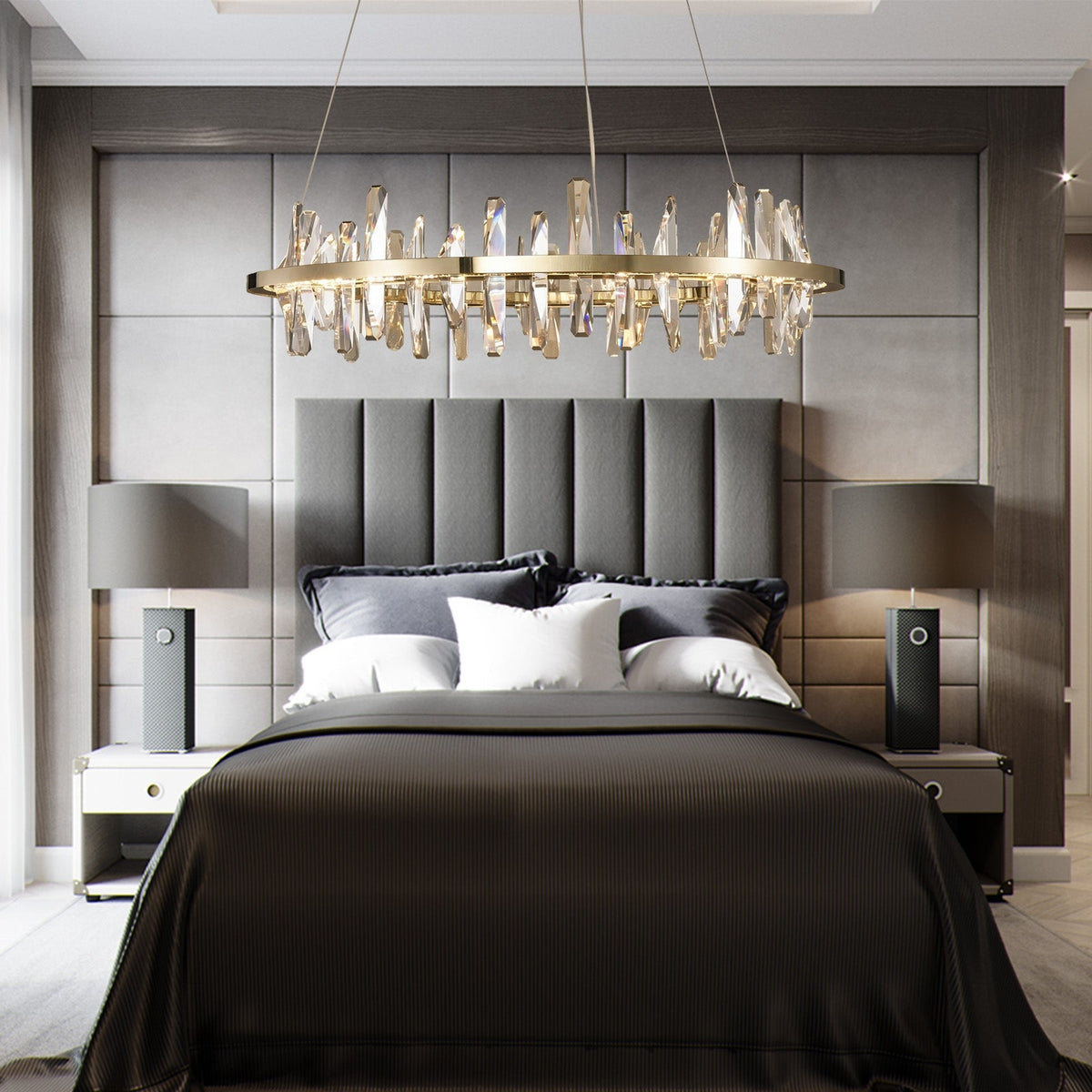 Mira Ring Crystal Chandelier - Ø23.6" × H9.8" (Ø60 × H25 cm)Blushlighting