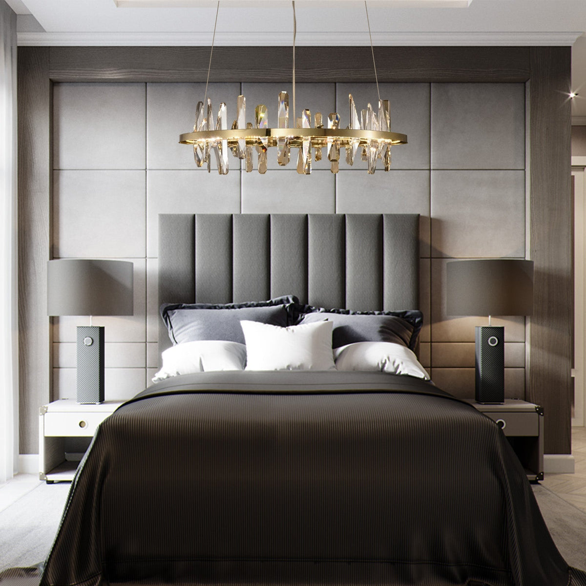 Mira Ring Crystal Chandelier - Ø23.6" × H9.8" (Ø60 × H25 cm)Blushlighting