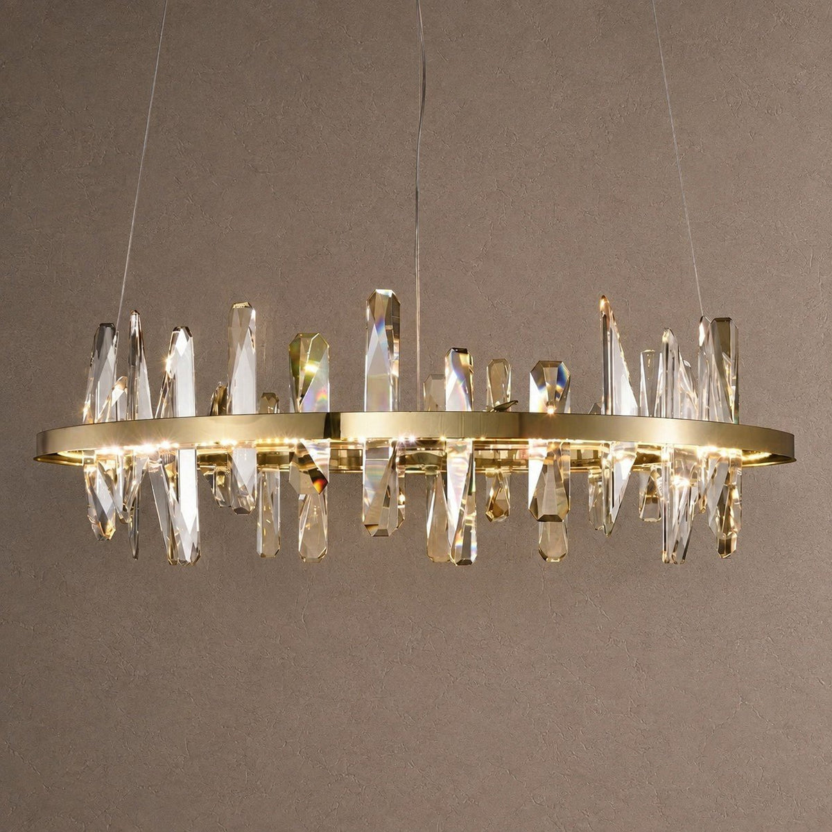 Mira Ring Crystal Chandelier - Ø23.6" × H9.8" (Ø60 × H25 cm)Blushlighting