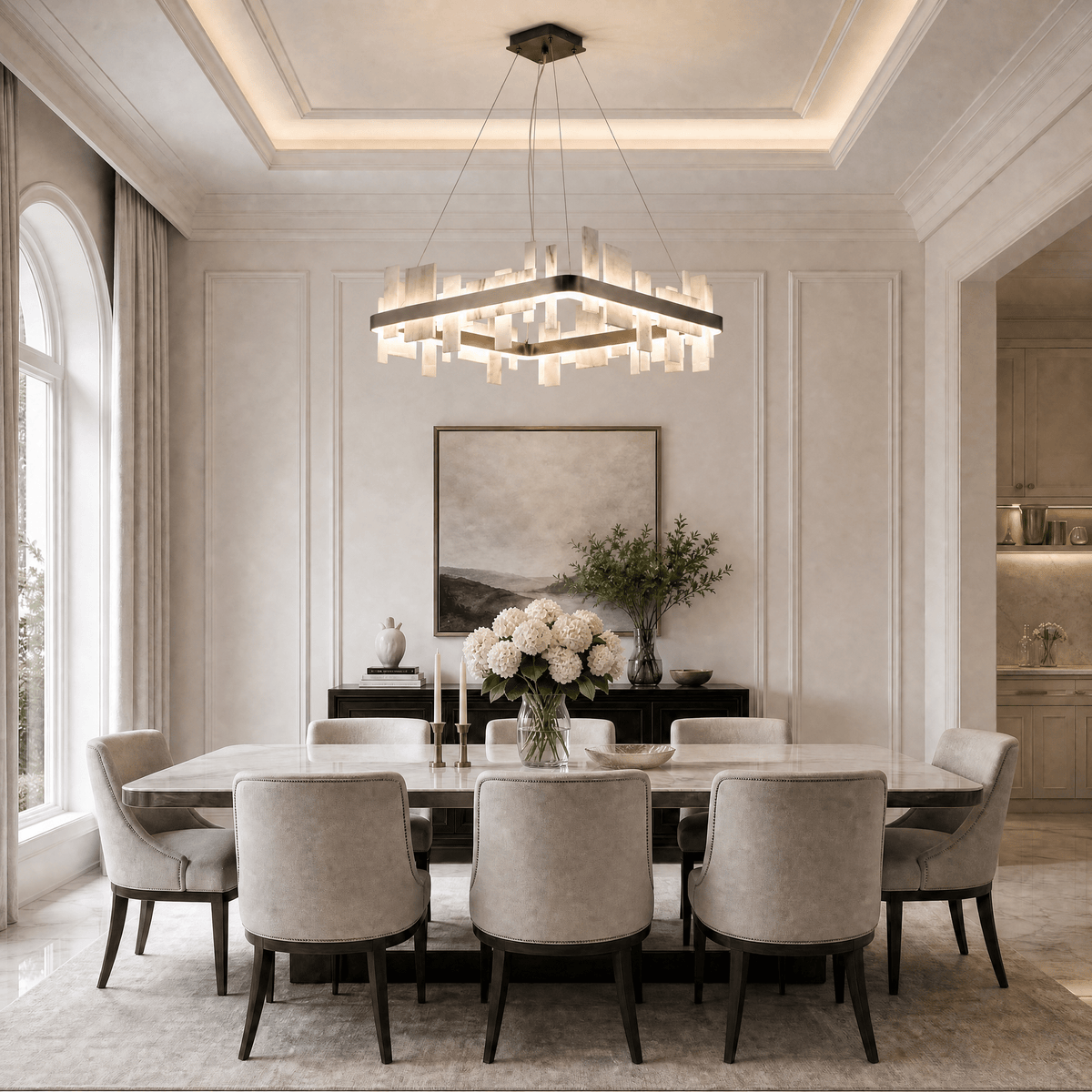 Mirage Natural Stone Chandelier 31" - Blushlighting