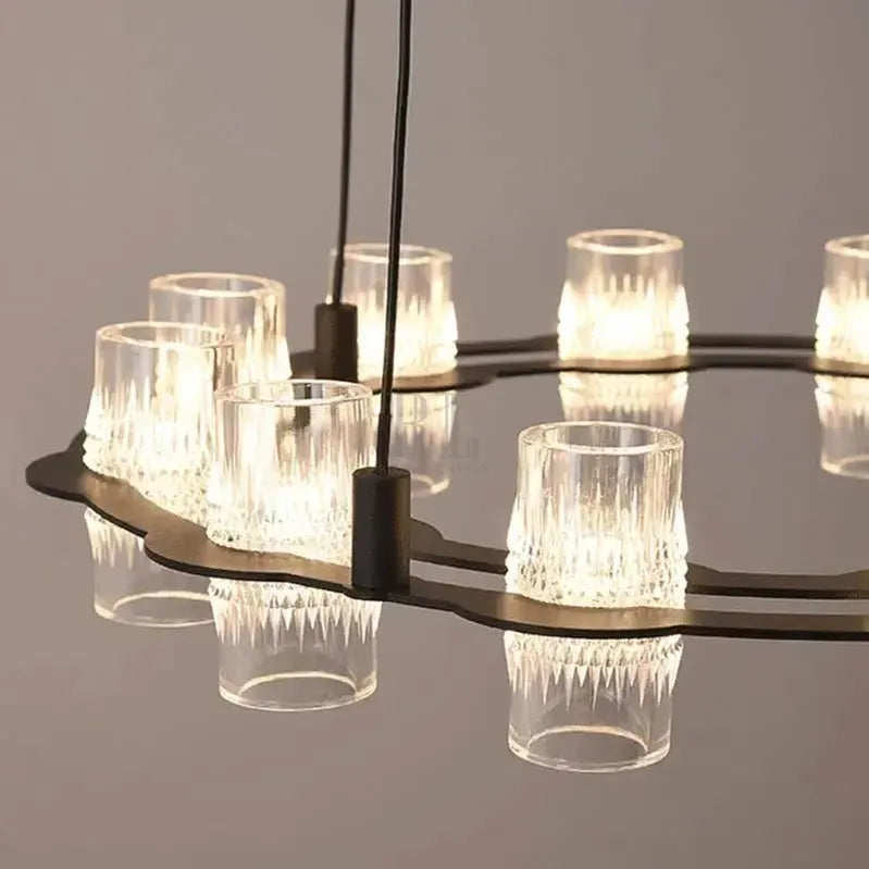 Misty 2 - Layer Ring Modern Retro Chandelier - 32 LightsBlushlighting
