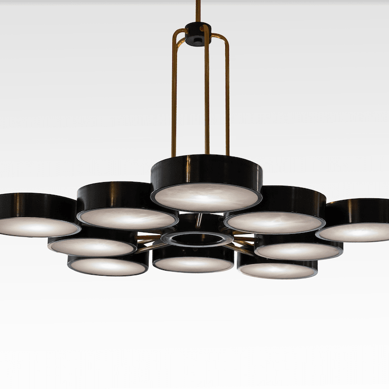 Modern 10-Light Round Alabaster Cluster Chandelier for Low-ceiling - D44"*H42"(D111.76cm*H106.68cm)Warm LightBlushlighting
