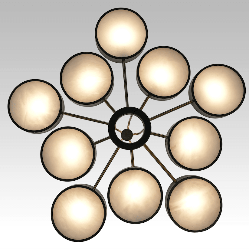 Modern 10-Light Round Alabaster Cluster Chandelier for Low-ceiling - D44"*H42"(D111.76cm*H106.68cm)Warm LightBlushlighting