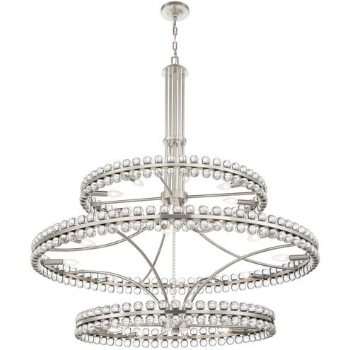 Modern 2/3 Ring Glass Ball Chandelier for Low-ceiling - 3 Rings/D48"*H52"/57kgChromeDimmable Warm LightBlushlighting