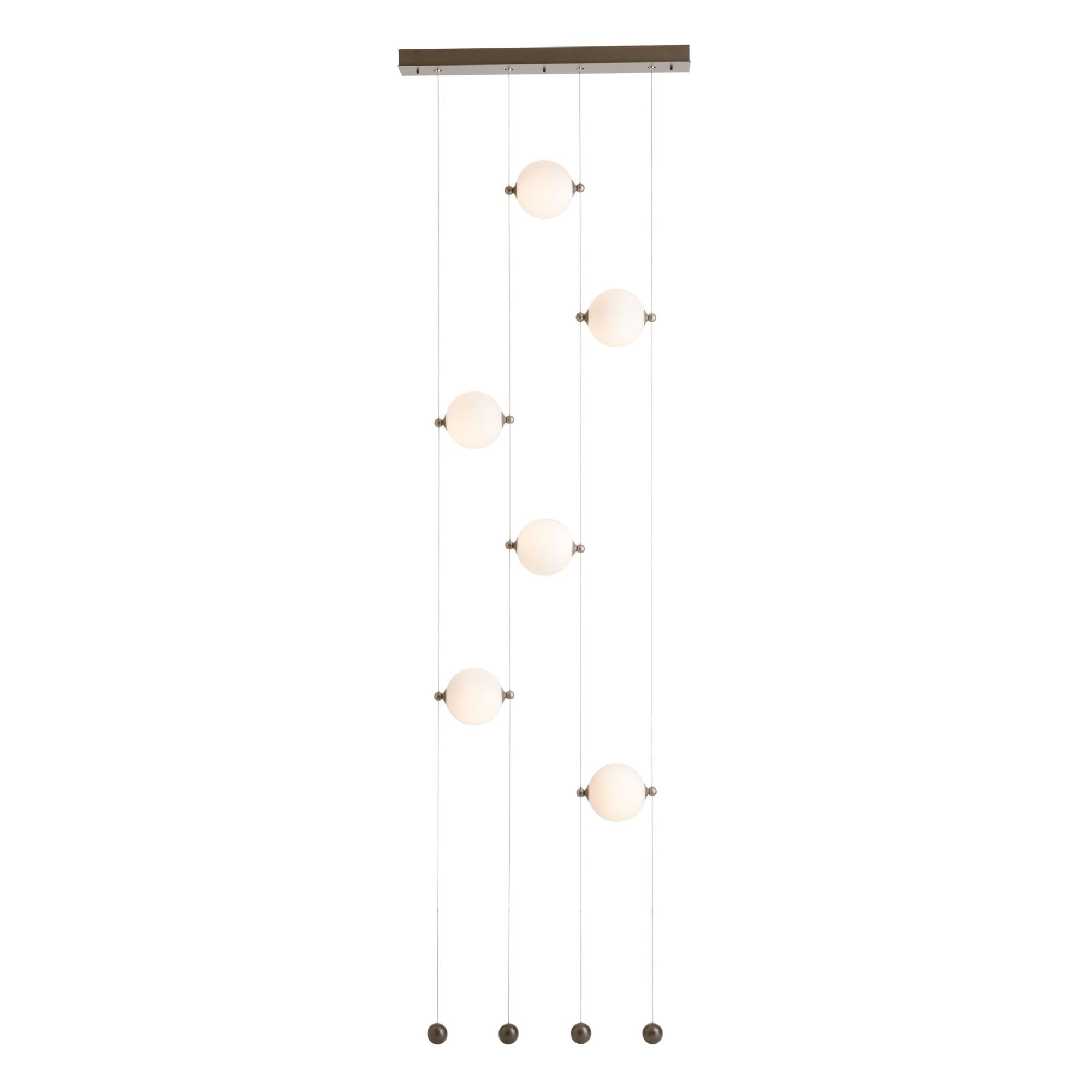 Modern 6 - Light Vertical Glass Globe Ceiling Chandelier - L27.5"*W4.5"*H220"(69.85cm*W11.43cm*H558.8cm)Warm LightBlushlighting